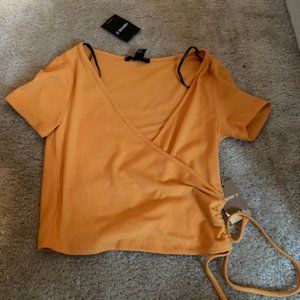 Yellow Tie Front Top